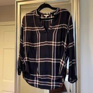 Lucky Brand Size Medium Pullover Plaid Shirt